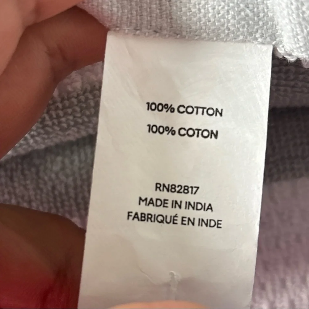 Lacoste Gray and White Bath Towel with Signature Design